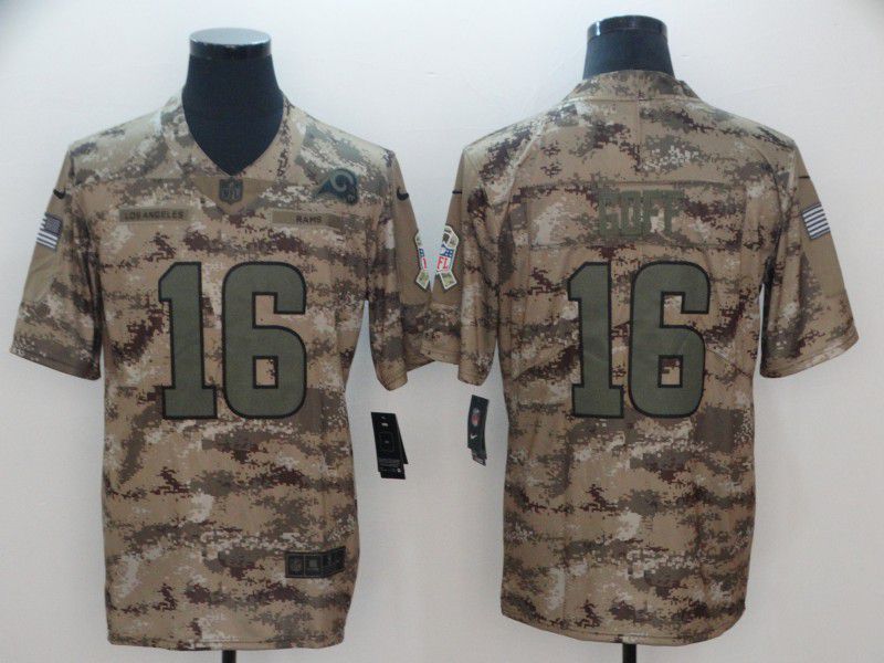 Men Los Angeles Rams #16 Goff Nike Camo Salute to Service Retired Player Limited NFL Jersey->los angeles rams->NFL Jersey